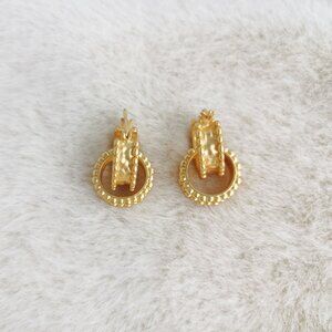 NEW Julie Vos Marbella Hoop Earrings 24K Gold Plate